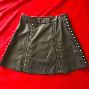 Studded faux leather skirt